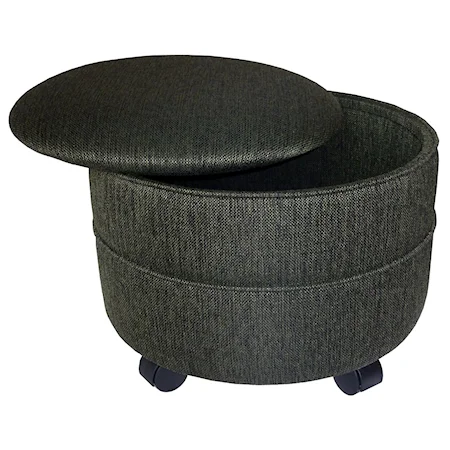 Round Storage Ottoman With Wheels